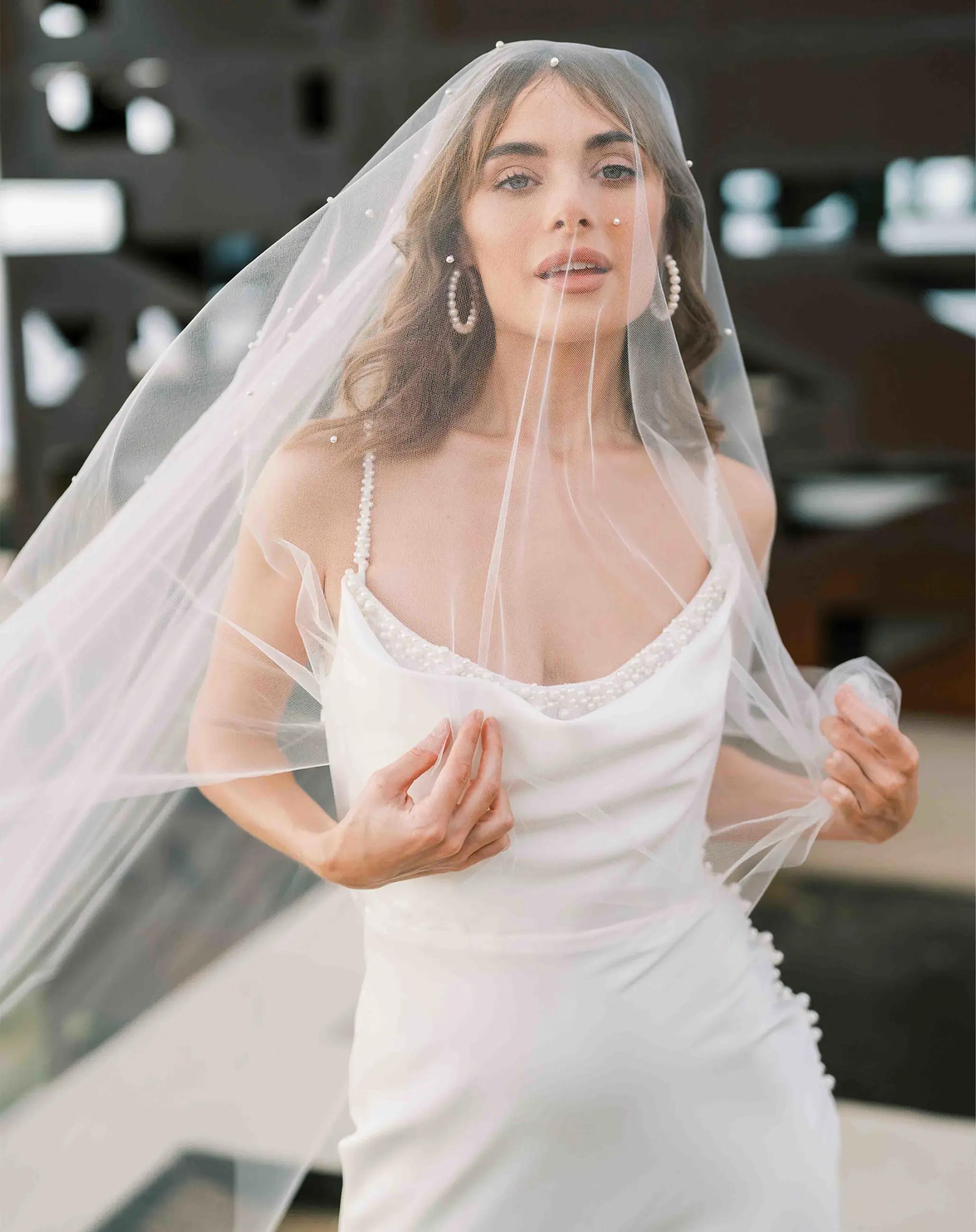 Model wearing a Town & Country Veil #1