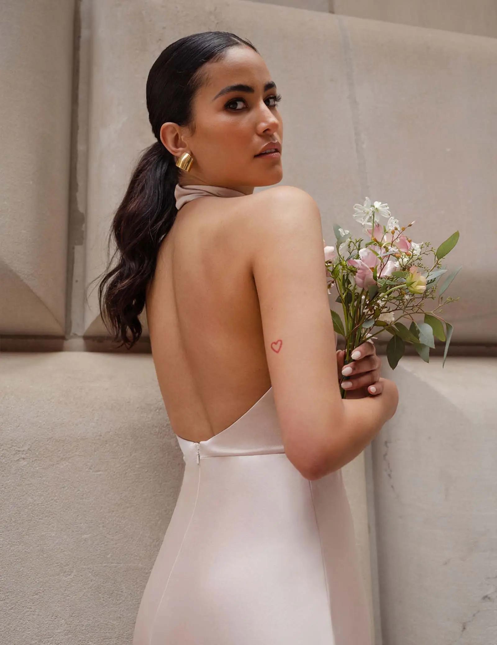 Model wearing a Town & Country Bridesmaids Collection Gown #2