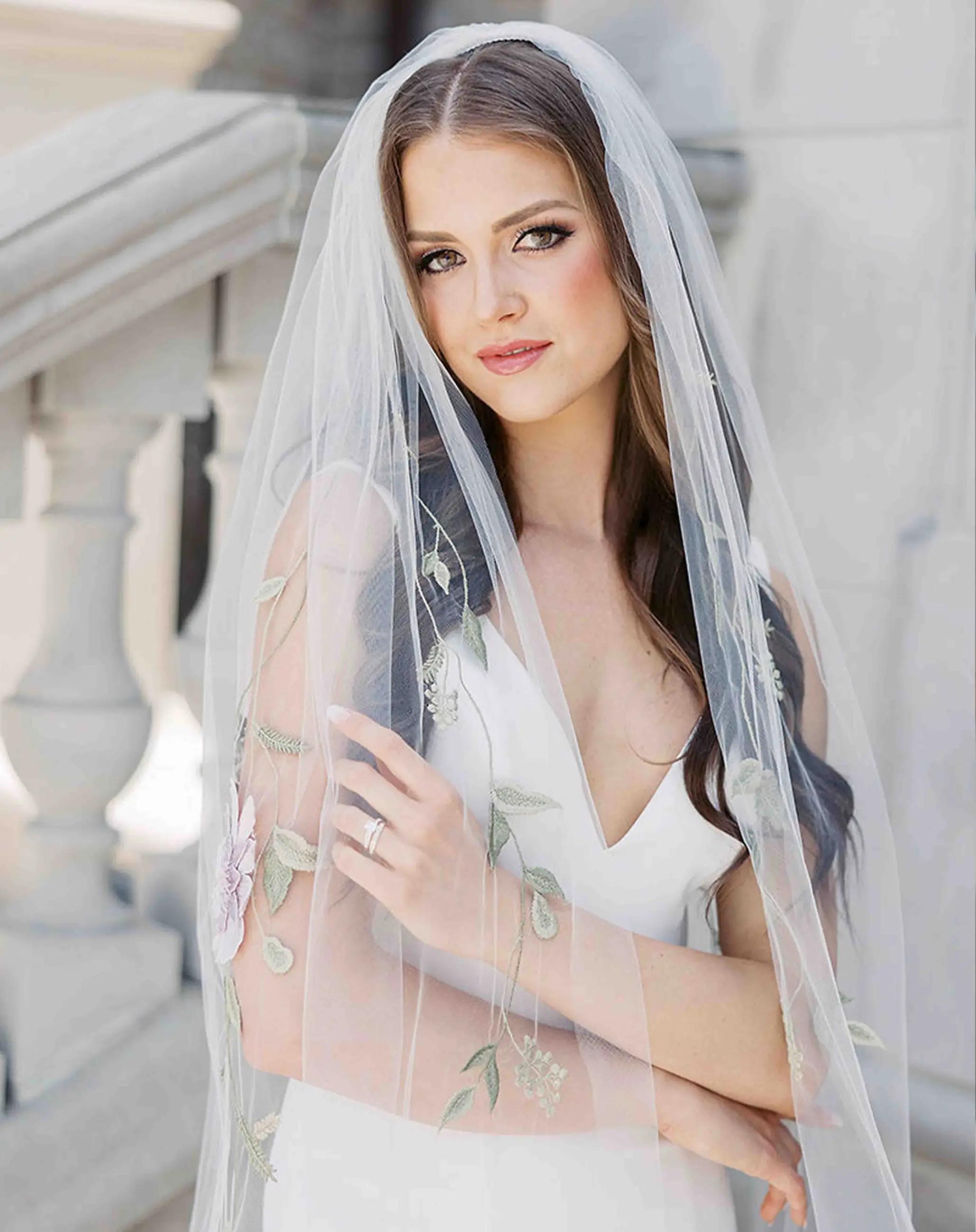 Model wearing a Town & Country Veil #1